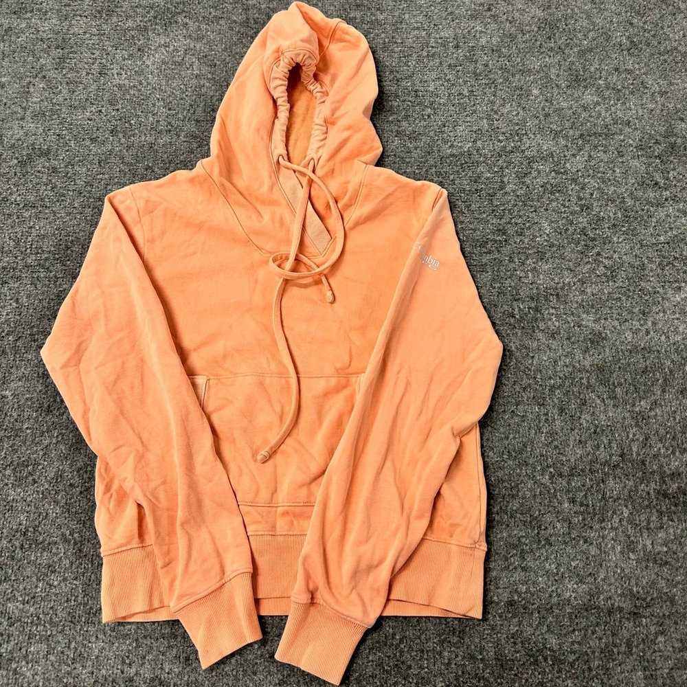 Columbia Hoodie Womens Size XS Peach Orange PFG Pullover Cotton Blend Outdoor
